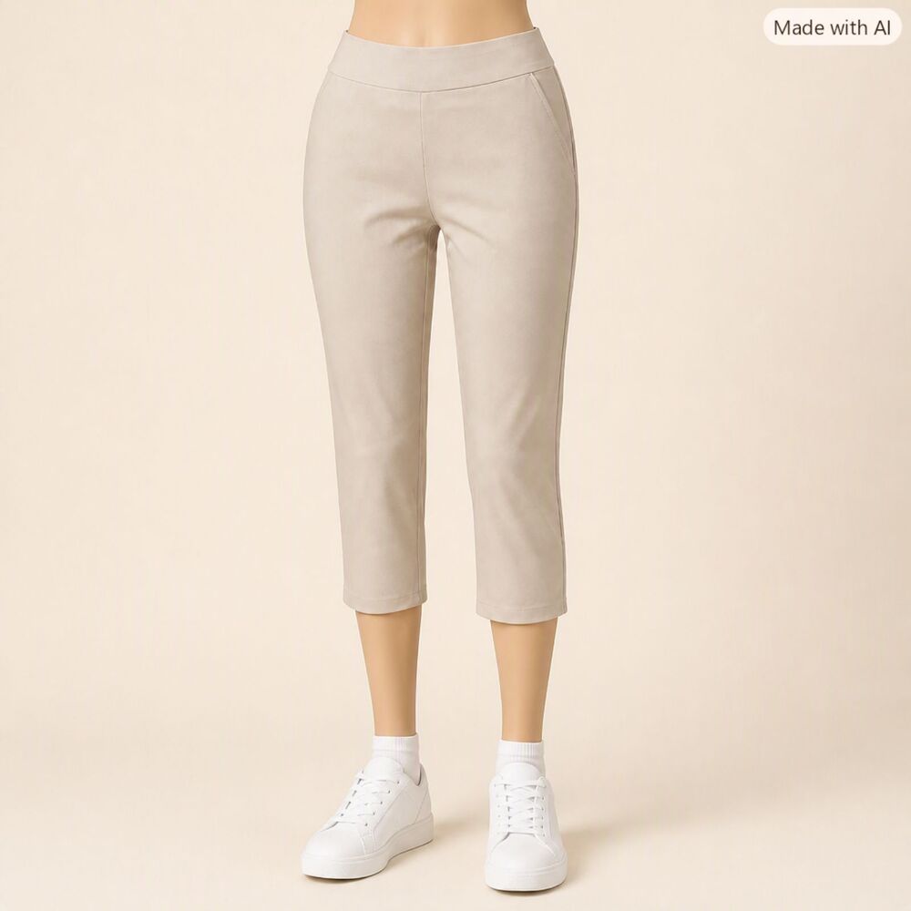 Croft & Barrow Light‑Beige Pull‑On Capri Pants – Size 10